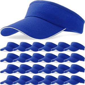 24 Pcs Visor Bulk for Women Sun Hat Visors Hats Sports UV Protection Visor Hat for Men Tennis Baseball Golf Caps Bulk (Blue)