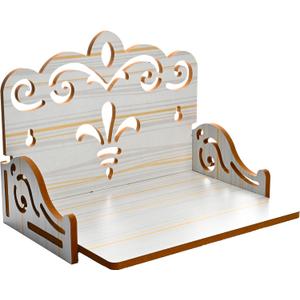Wooden Wall Mounted Hanging Table top Temple Pooja Mandir God Stand Shelf for Storage and Idols Decoration for Home Office and Gifting (White)