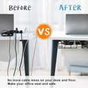 Under Desk Cable Management- 2 Pack Cord Organizer. Metal Wire Cable Management Tray for Office, Studio and Home. Super Sturdy Under Table Cable Management - Black Cable Organizer