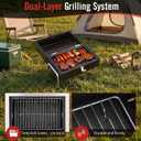 Portable Charcoal Grill, Table Top Small BBQ Grill For Outdoor, Camping, Beach, Easy Assembly, Heavy Duty & Multi-Use Small Grill, Black (270 Sq.In)