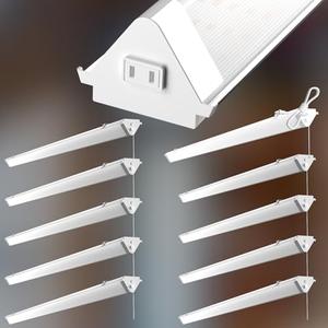 Lightdot 10Pack 4FT LED Shop Light, 50W 7500LM 100-277V 5000K, Heavy-Duty Utility Lights with Pull Chain, Hanging&FlushMount LED Integrated Fixture for Workshop-White - Amazon.com