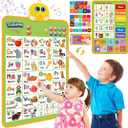 Electronic Alphabet Wall Chart, Talking ABC, 123s, Music Poster, Kids Montessori Toys for Toddlers 2-4, Interactive Educational Toddler Toy, Learning Gift for Age 1 2 3 4 5 Year Old Boys Girls - Green
