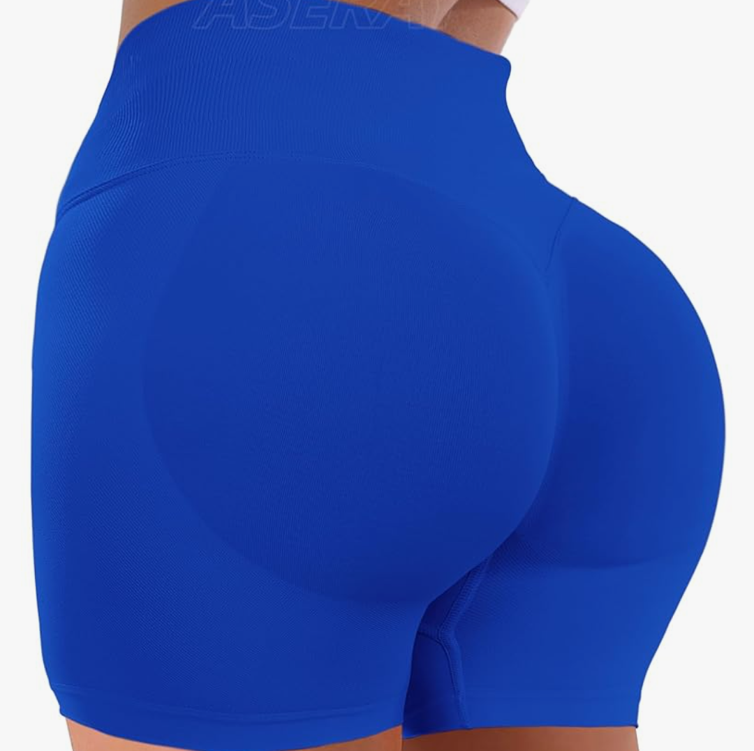 Ieumaz Amplify Womens Seamless Scrunch Shorts Workout Shorts Gym Shorts Contour Shorts 5" High Waisted Running Yoga Shorts, Size: S