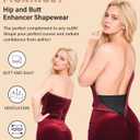 Padded Shapewear Hip Pads Shapewear Tummy Control Butt Padded Underwear For Women (Black, M)