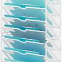 Lavatino 10-Tier Hanging Wall File Folders Organizer - White Metal Mesh Paper Magazine Document Mail Holder File Organizer for Office School Home Wall Mount or Desk Supplies Organization