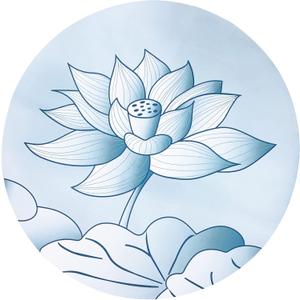 Round Meditation Yoga Mat - Large Lotus Non Slip Natural Rubber Mat for Home, Outdoor Exercise, Meditation, Stretching and Yoga (4Ft) (47.2'', Blue)