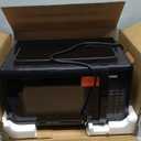 Emerson MW7302B Compact Countertop Microwave Oven with Touch Control, LED Display, 700W, 10 Power Levels, 6 Auto Menus, Glass Turntable and Child Safe Lock, 0.7 Cu., Ft. Black