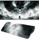 Gaming Mouse Pad with Non-Slip Base, Cute Mouse Mat with Stitched Edges for Keyboard and Mouse, Large Anime Mousepad for Computer, 31.5 x 11.8 inches (Dragon)