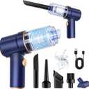 KMM Handheld Car Vacuum Cleaner, 9000PA Vacuum Cleaner & Air Duster, 120W High Power Vacuum Portable Cordless, Hand Held Vacuum Rechargeable with Multi-Nozzles & LED Light for Home, Car, Office