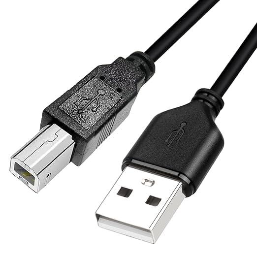 Long Slim 20ft Type2.0 Printer Wire, Type A to Type B Wire High Speed Type 2.0 A to B Wire Scanner Printer Cord to Computer for HP Canon Brother Dell Epson OD2.8MM