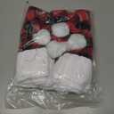 CCINEE 6pcs Christmas Chair Back Cover, Black and Red Grid Chair Slipcovers Hat Buffalo Plaid Christmas Back Covers Christmas Dining Chair Protector Elastic for Dining Room Xmas Party Table Decor