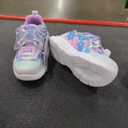 Skechers Unisex-Child Glimmer Kicks-Glittery Glam Sneaker (6 Toddler, Light Blue/Lavender)