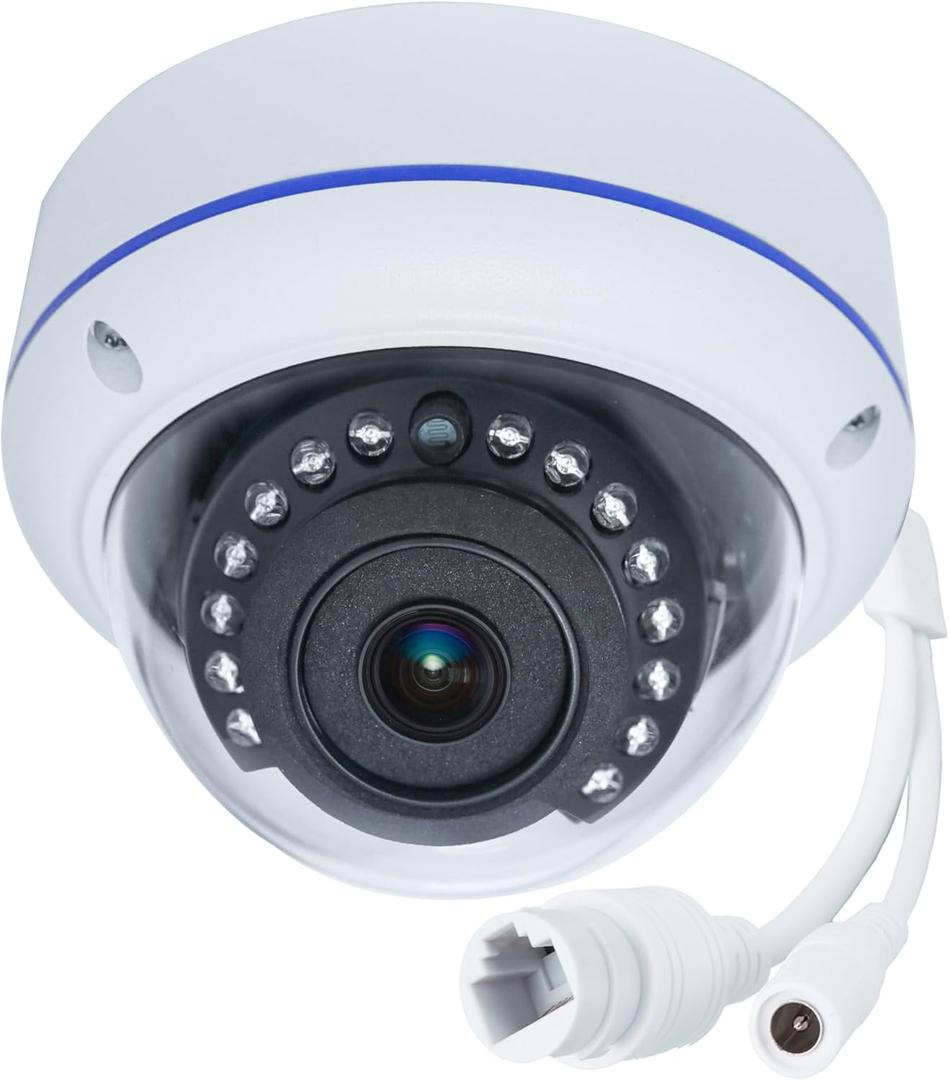 DOSEC HD 5MP 4MP PoE IP 180 Degree Wide Angle Dome CCTV Security Camera 1.7mm Fisheye Lens Outdoor/Indoor H.265 with Mic/Audio Night Vision Surveillance Network Camera