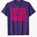QUEEN OF THE UNIVERSE Baby Tee Y2K Slogan 2000s Vibe Style T-Shirt, Size M