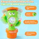 Cactus Bubble Machine, Automatic Bubble Blower with Music & Wiggle Action, Portable Handheld Bubble Maker with Lights, Birthday Gifts for Toddlers, Party Favors Toys, Easter Basket Stuffers for Kids