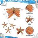 Puzzled Nautical Orange Starfish Set - Decorative Beach Style Tabletop Centerpiece, Realistic Resin Sea Coral Reef Starfishes for Home Decor - 3 Pieces, Handmade