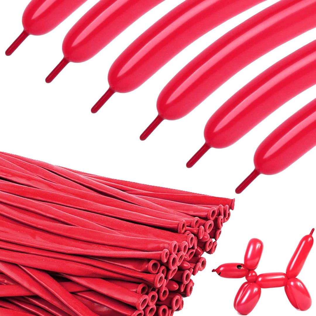 260 Balloons - Hot Pink Long Balloons for Tying Balloon Arch, 100Pcs Twisting Balloon for Animal Modeling & Birthday Party Decorations