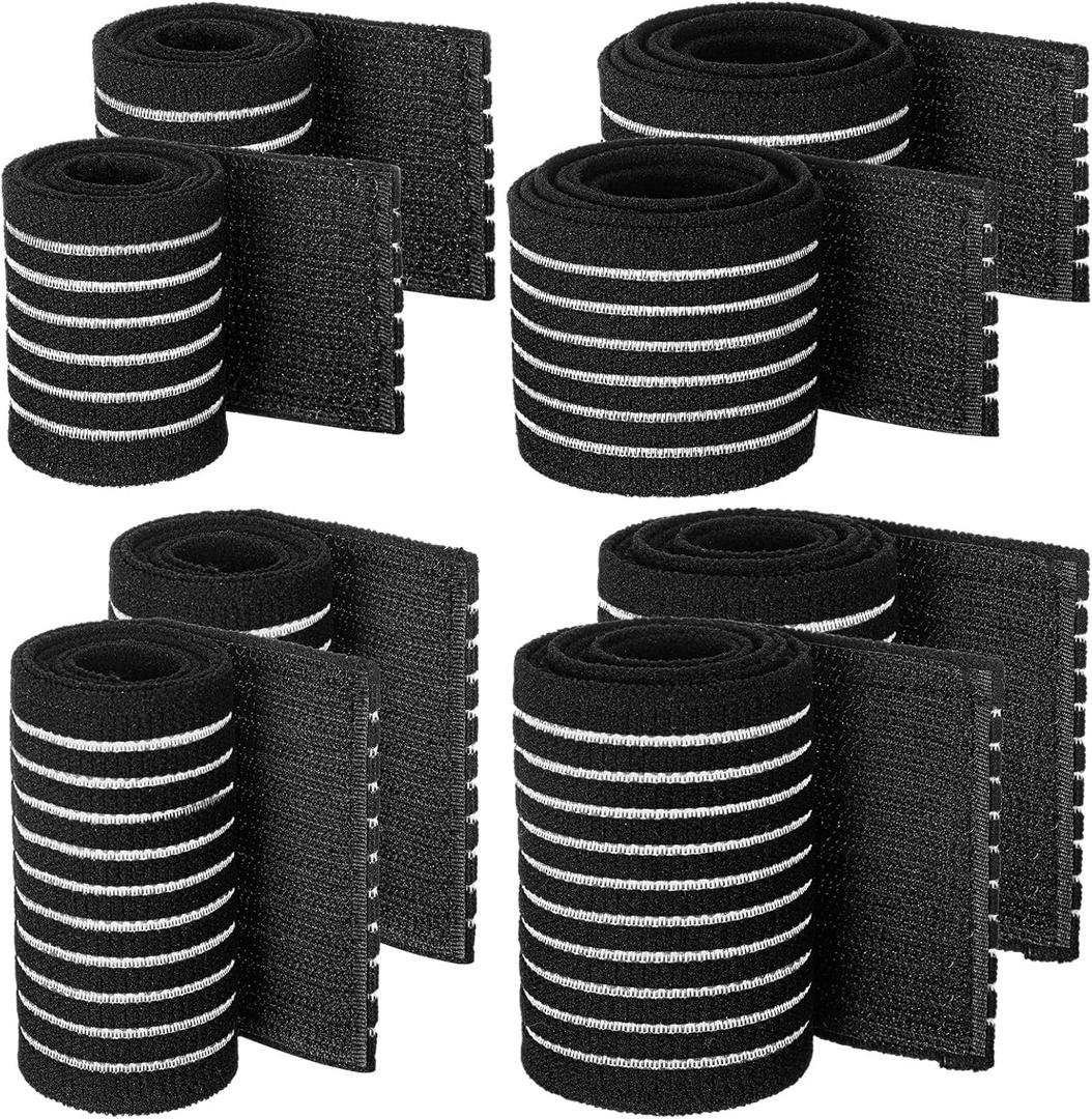 Geiserailie 8 Pcs Ice Pack Strap Stretchable,4 Size Elastic Reusable Ice Belt Extender, Adjustable Hook and Loop Extension Straps Add Length to Most Hot Cold Therapy