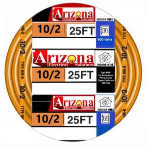 25 Feet 10/2 NM-B Cable with Ground, Orange Jacket