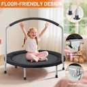 Ativafit 36inch Elastic Band Big Handle Toddler Trampoline for Kids Ages 2-6 Indoor Outdoor Mini Trampoline with Safety Padded Cover Fun for Kids