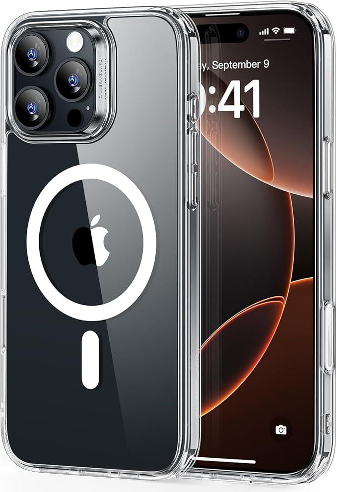 ESR for iPhone 16 Pro Max Case, Camera Control, Compatible with MagSafe, Shockproof MilitaryGrade Protection, Magnetic Phone Case for iPhone 16 Pro Max, Classic Hybrid Case (HaloLock), Clear