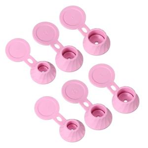 uxcell 6 Pcs Bottle Emptying Caps 3 Sizes Shampoo Upside Down Flip It Bottle Caps Kit Inverted Leak-Proof Cap for Shower Gel Bottles Lotions Shampoos Kitchen Condiments, Pink