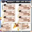 AceOrbit 6 Pcs Class of 2026 Graduation Money Holder Funny Graduation Cash 2026 Wooden Congrats Money Card Holder Gift Idea for Graduate Senior High School College Party Supplies
