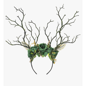 MOSTORY Woodland Deer Antler Headband - Fairy Costume for Woman Branch Crown for Renaissance Halloween Renfaire Cosplay