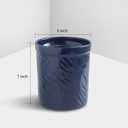 KOOV Kitchen Utensil Holder, Large Ceramic Utensil Crock, Deep and Stable, Utensils Caddy Texture Series (Dark Blue)