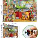 Vintage Toy Store Puzzle for Adults 1000 Piece Classic Bear and Airplane Scene Jigsaw Puzzle with Letters on Back Unique Fun Puzzle Games Gifts for Family Game Night & Home Decor(27.6" x 19.7")