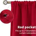 BGment Red Blackout Curtains 63 Inches Long for Bedroom - Thermal Insulated Drapes with Rod Pocket Room Darkening Christmas Decorative for Living Room, 42 x 63 Inch, 2 Panels