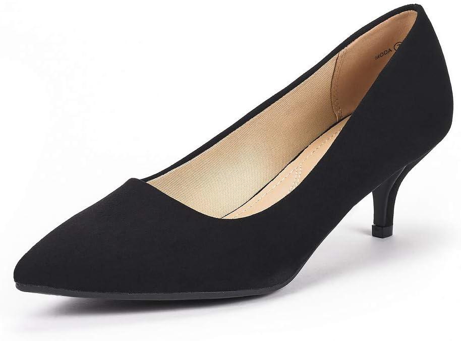 DREAM PAIRS Women's Pumps Kitten Heel Pointed Toe Shoes for Women Comfortable Office Work Dress Shoes (7.5)