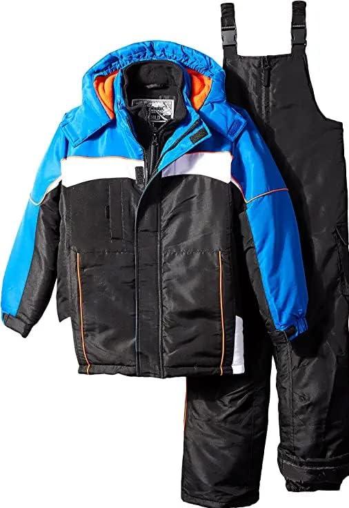 Rothschild Boys' Ski Jacket and Snowbib Snowsuit Set (5/6, Vestee Black)