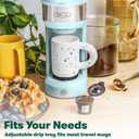 BELLA Dual Brew Single Serve Coffee Maker, Brews both Kcup and Ground Coffee, Large 14oz Capacity, Easy One Touch, Auto Shutoff, Aqua