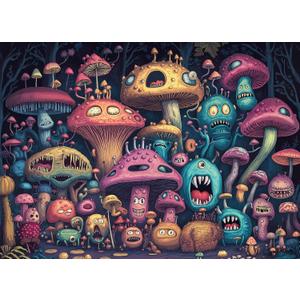 Jigsaw Puzzles for Adults 1000 Pieces, Funny and Colorful Puzzles, Challenging Puzzle Game for Family Friends Home Decor, 20x27 Inches, Dense Monsters-2