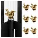 Jevuoyee 6 Packs Magnetic Door Hinge Toppers, Vintage Brass Hinge Head Decorative Topper, Finish Decor for Door, Drawer, Cabinet Hardware, Table, Shelf, Car (Sparrow)