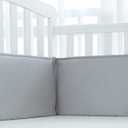 TillYou Microfiber Reversible Crib Cover for Long Rail Gray White 51"x 7" Inches