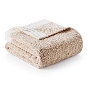 Snuggle Sac Twin XL Bed Blanket 66x90 inches, Super Soft Warm Beige Blankets for Bed, Living Room, Luxurious Microfiber Blanket Dupes, Heather Beige, 66x90 inches