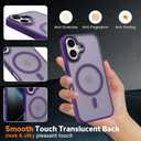 PinLiSheng Magnetic for iPhone 17 Case [Metal Camera Frame&Buttons] [Mil-Grade Drop Protection] Shockproof Slim Translucent Matte Protective Phone Case, Purple