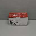 Sweese Butter Dish with Lid, Porcelain Butter Keeper, 7.8 Inch Butter Holder with Handle Cover, Butter Container Perfect for East West Coast Butter, White