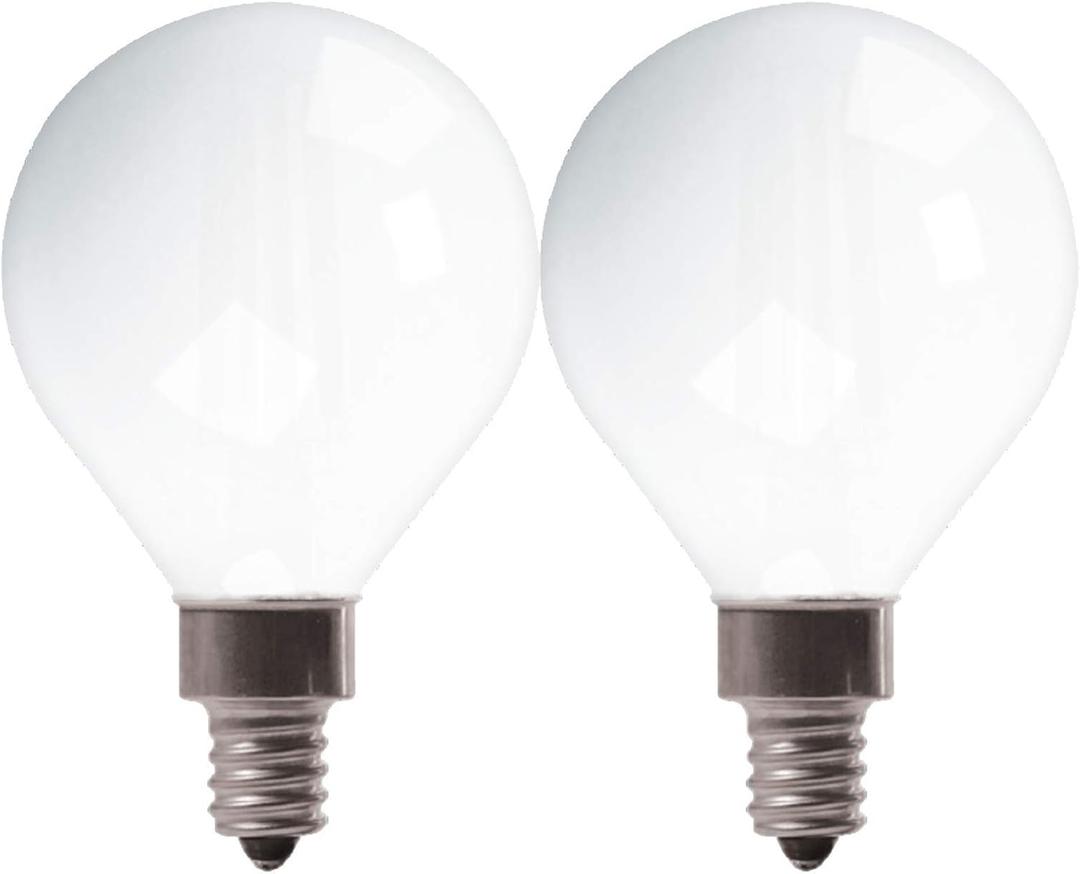 GE LED Light Bulbs, 60 Watt, Soft White, G16 Globe Bulbs, Frosted, Small Base (2 Pack)