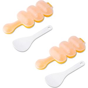 2pcs-Rice Ball Shaker,Rice Ball Molds, DIY Ball Shaped Kitchen Tools Shakers Food Decor for Kids DIY Lunch Maker Mould with a Mini Rice scoop