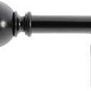 Decopolitan 5/8" Classic Ball Bay Window Curtain Rod Set, Black Oil