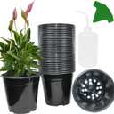 32-Pack 1.5 Gallon Nursery Pots, Thickened Soft Seed Starting Container for Indoor Outdoor Plants,Seedlings, Vegetables, Succulents and Cuttings (Black)