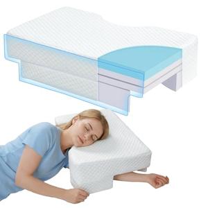 PYURIFAI Side Sleeper Pillow with Arm Hole, Adjustable Height Shoulder Pillow for Side Sleepers, Superior Support Memory Foam Arm Pillow Relieve Rotator Cuff Pain and Arm Numbness, Cooling Pillowcase