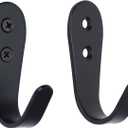 Deezio Heavy Duty Wall Hooks,Stainless Steel Screw On Hooks for Hanging Coats Plants Towels Keys Hats,Waterproof Single Shower Hanger Hooks for Garage Kitchen Bathroom(10 Pack) (Black)