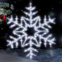 Tuanse 24" Folding Christmas Snowflake Lights with Remote Control 150 LED Outdoor Hanging Light up Snowflakes Decor for Xmas Tree Window Yard Garden Porch Party Decoration (White)
