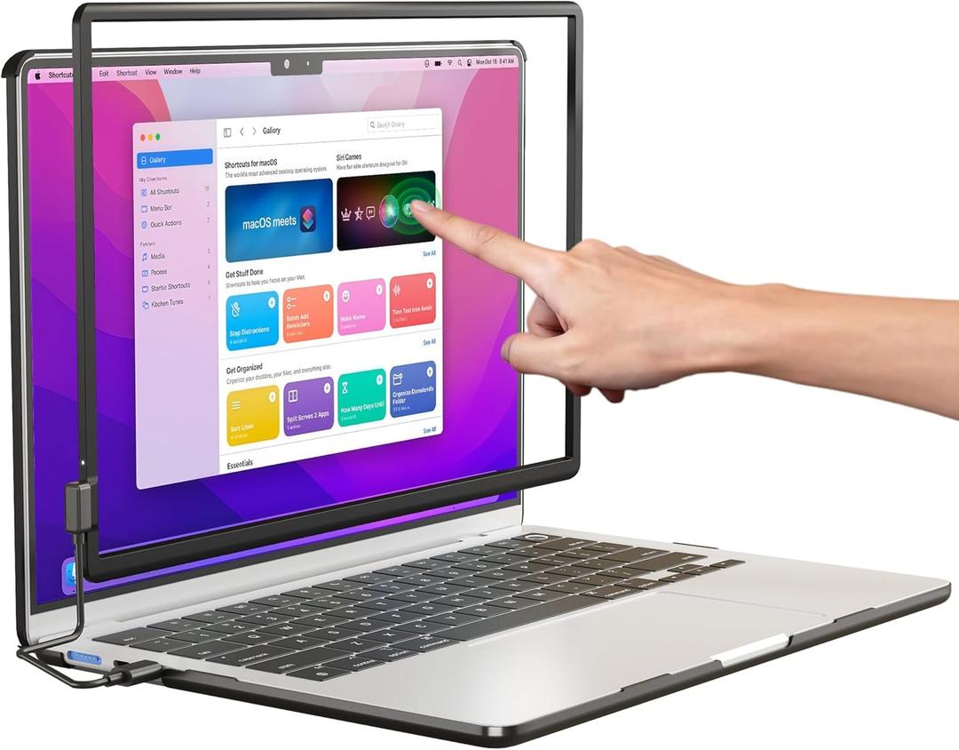 10-Point Infrared Touch Screen Frame for MacBook Air 15 Inch, High-Precision Magnetic Touchpad, Trackpad Activator with Multi-Gesture Control, Ultra-Thin Hard Shell Case & Passive Stylus Pen Included