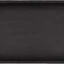 EDHAS Acacia Wood Rectangle Black Serving Tray for Breakfast Dinner Drinks Kitchen Dining Living Bathroom with Handle (15" x 10" x 1.6")