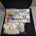 Spin Master Games, Mexican Train Dominoes Set in Aluminum Carry Case, Includes Colorful Trains for Fun-Filled Family Game Night, for Kids & Family, 2-8 Players, for Ages 8 & Up